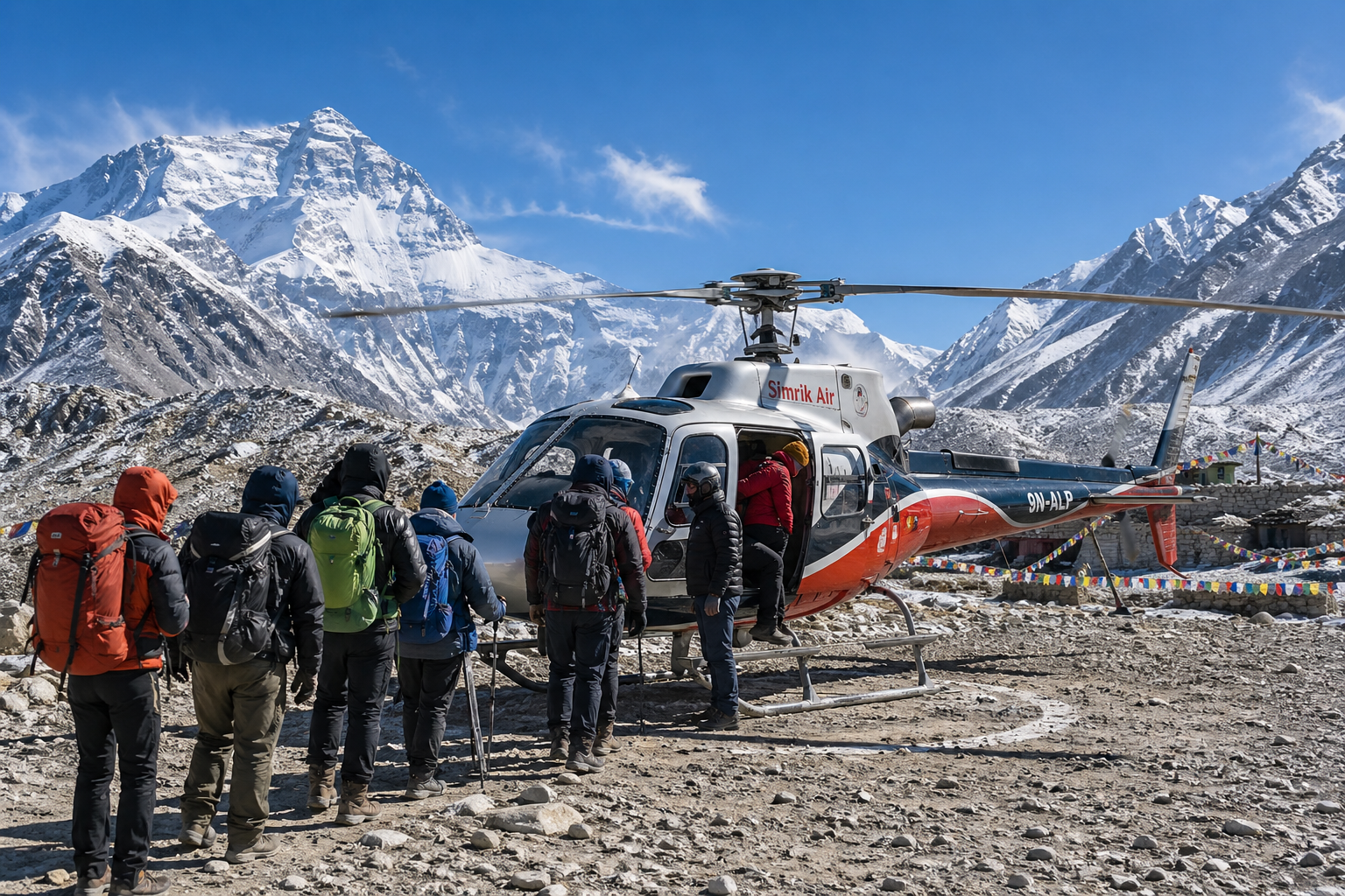 Returning On Helicopter From EBC